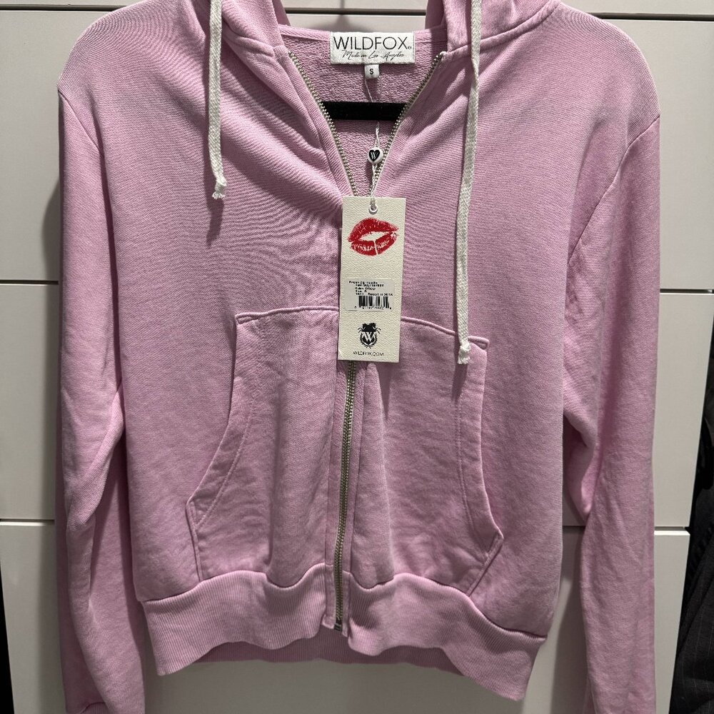 Wildfox Regan Zip Hoodie - Pink - NWT